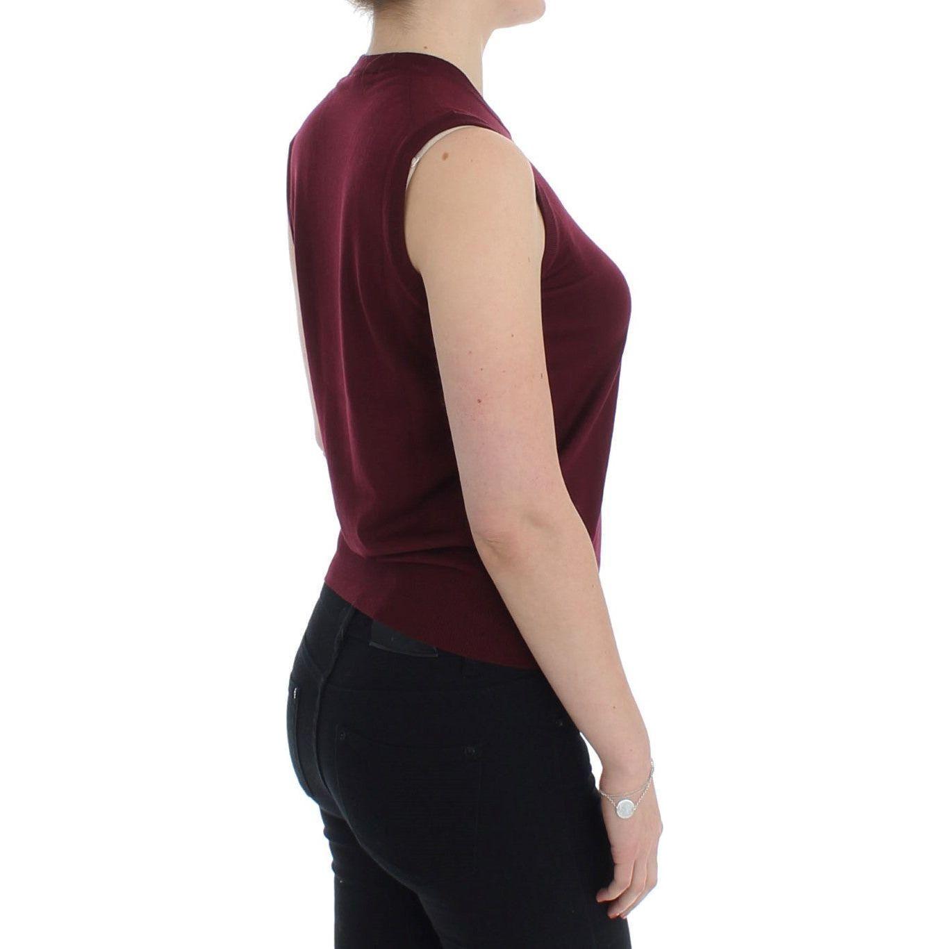 Dolce & Gabbana Red Sleeveless Crewneck Vest Pullover