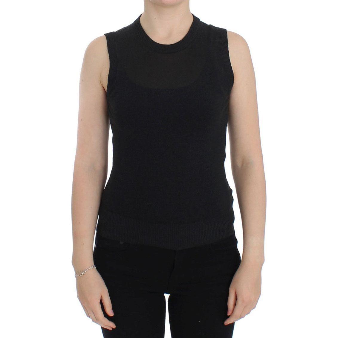 Dolce & Gabbana Black Sleeveless Crewneck Vest Pullover