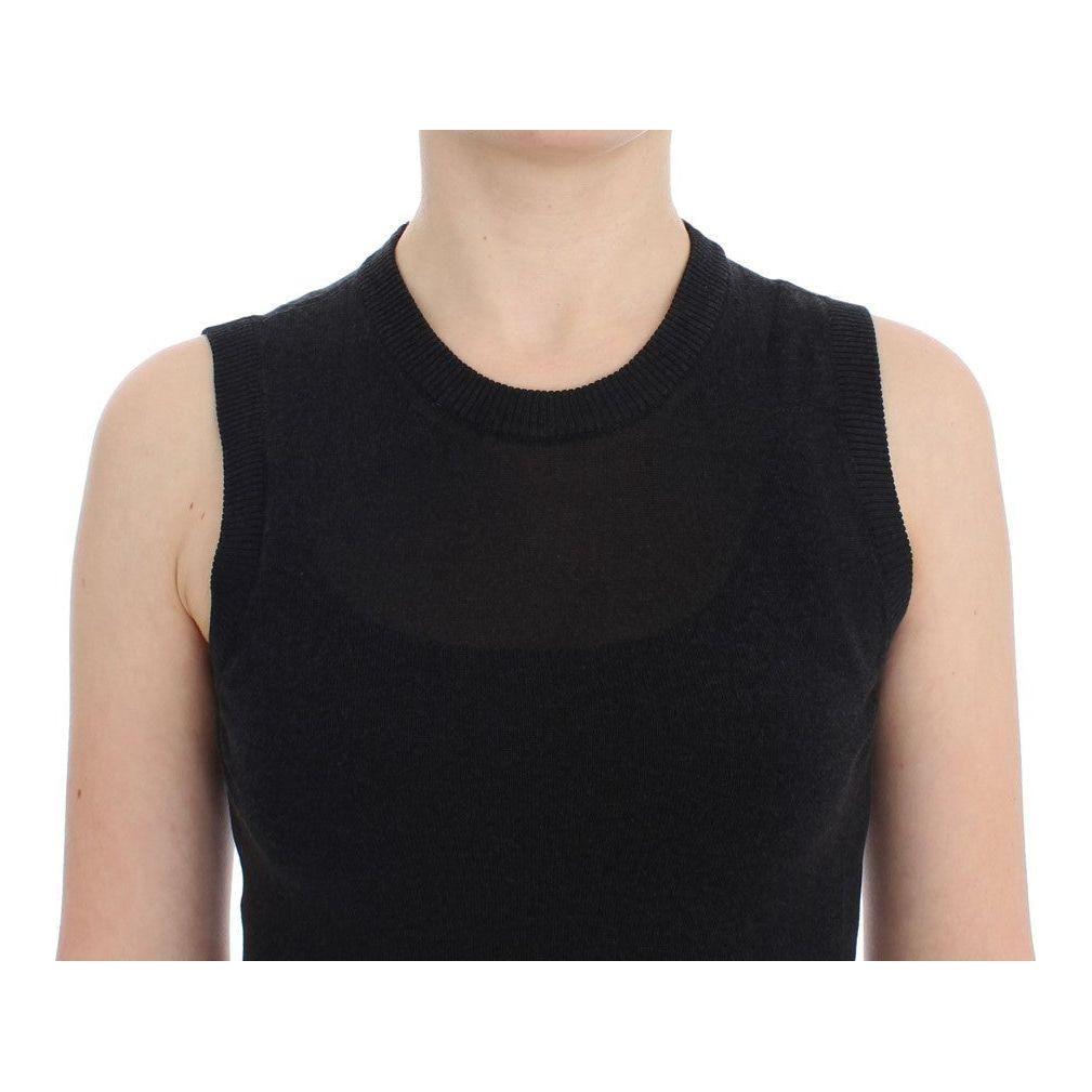 Dolce & Gabbana Black Sleeveless Crewneck Vest Pullover