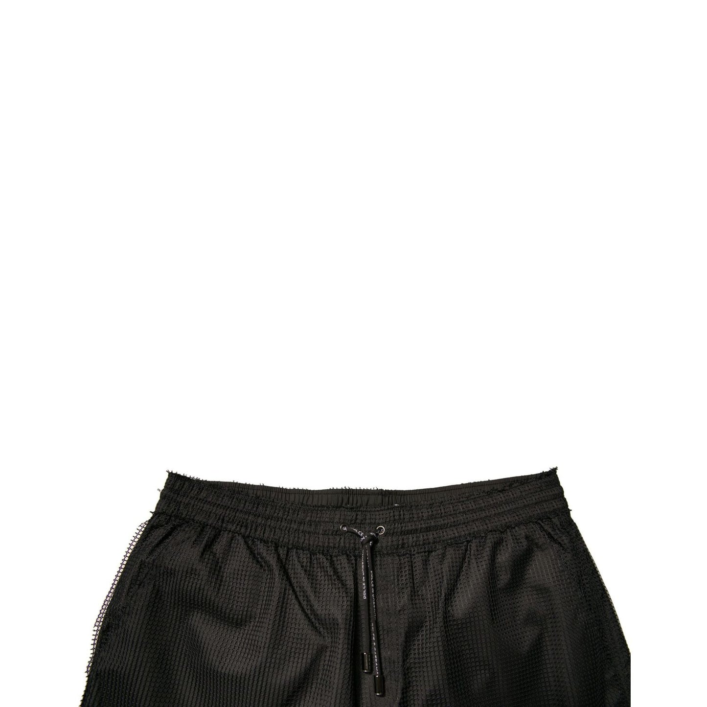 Dolce & Gabbana Black Polyester Jersey Mid Waist Shorts