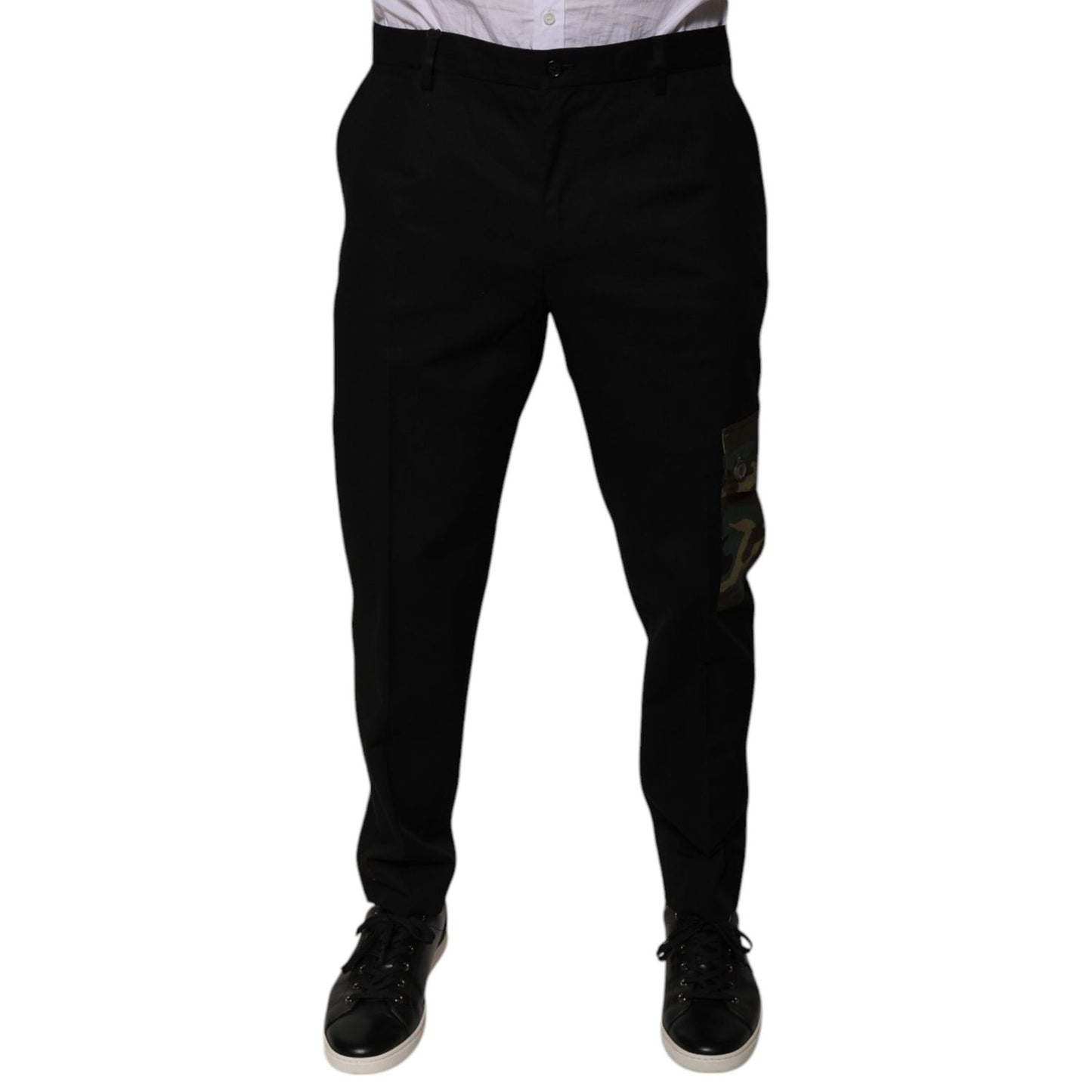 Dolce & Gabbana Black Cotton Men Cargo Casual Pants