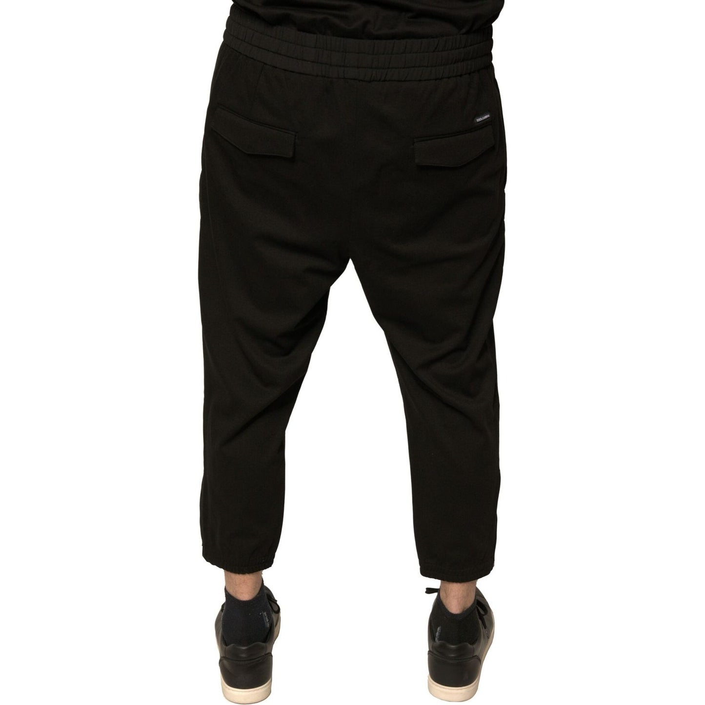 Dolce & Gabbana Black Wool Jogger Jogging Pants