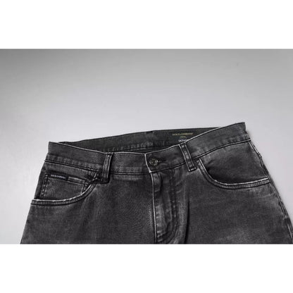 Dolce & Gabbana Black Logo Cotton Stretch Skinny Denim Pants