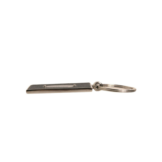 Dolce & Gabbana Black Leather Logo Metal Ring Keychain Keyring