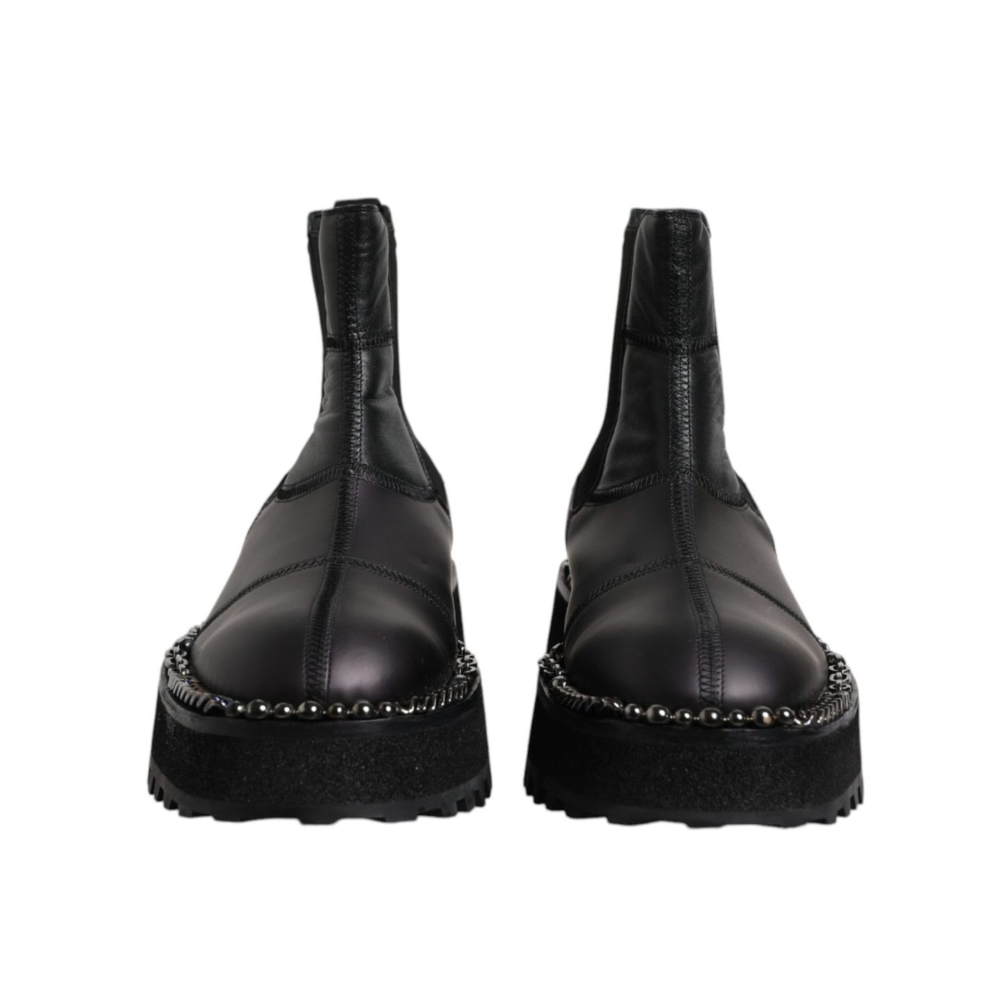 Dolce & Gabbana Black Chelsea Boots Leather Slip On Shoes Dolce & Gabbana