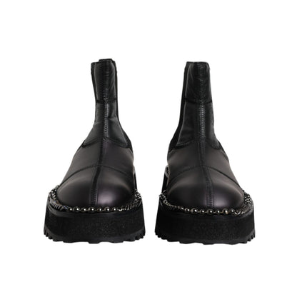 Dolce & Gabbana Black Chelsea Boots Leather Slip On Shoes Dolce & Gabbana