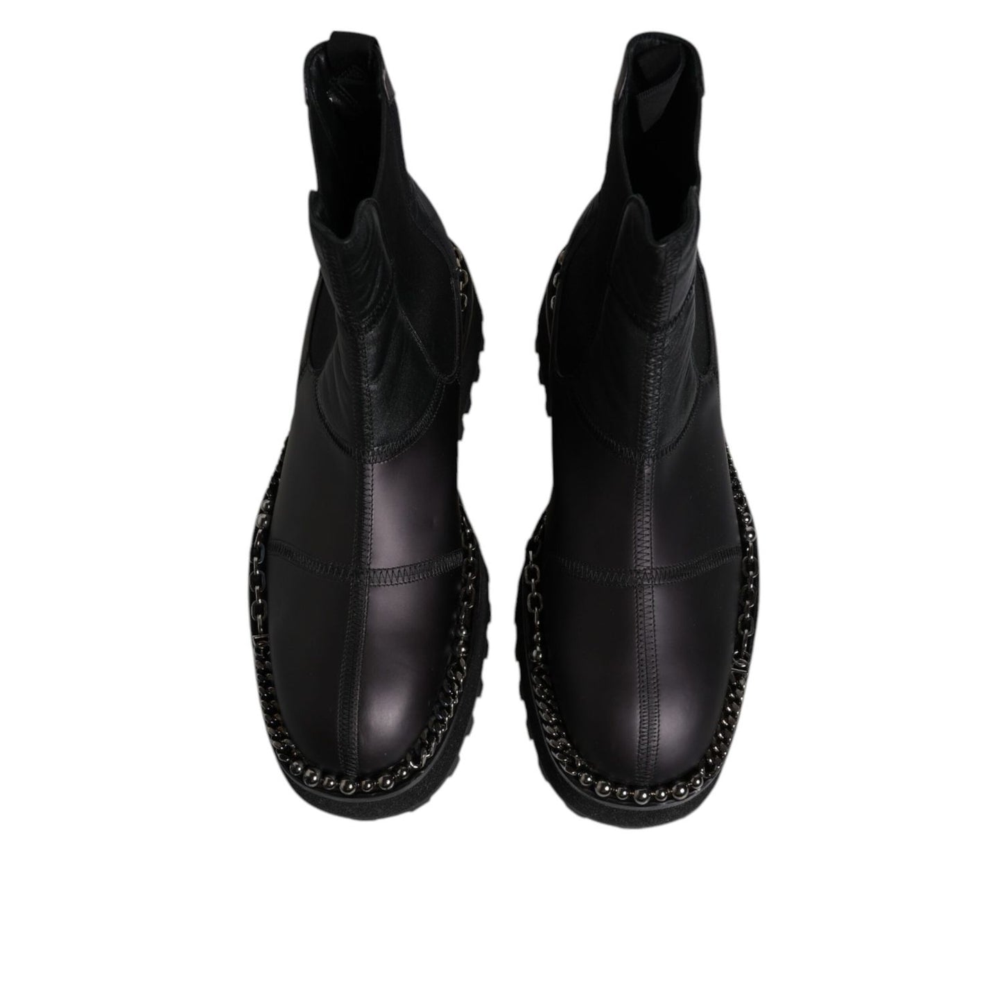 Dolce & Gabbana Black Chelsea Boots Leather Slip On Shoes Dolce & Gabbana