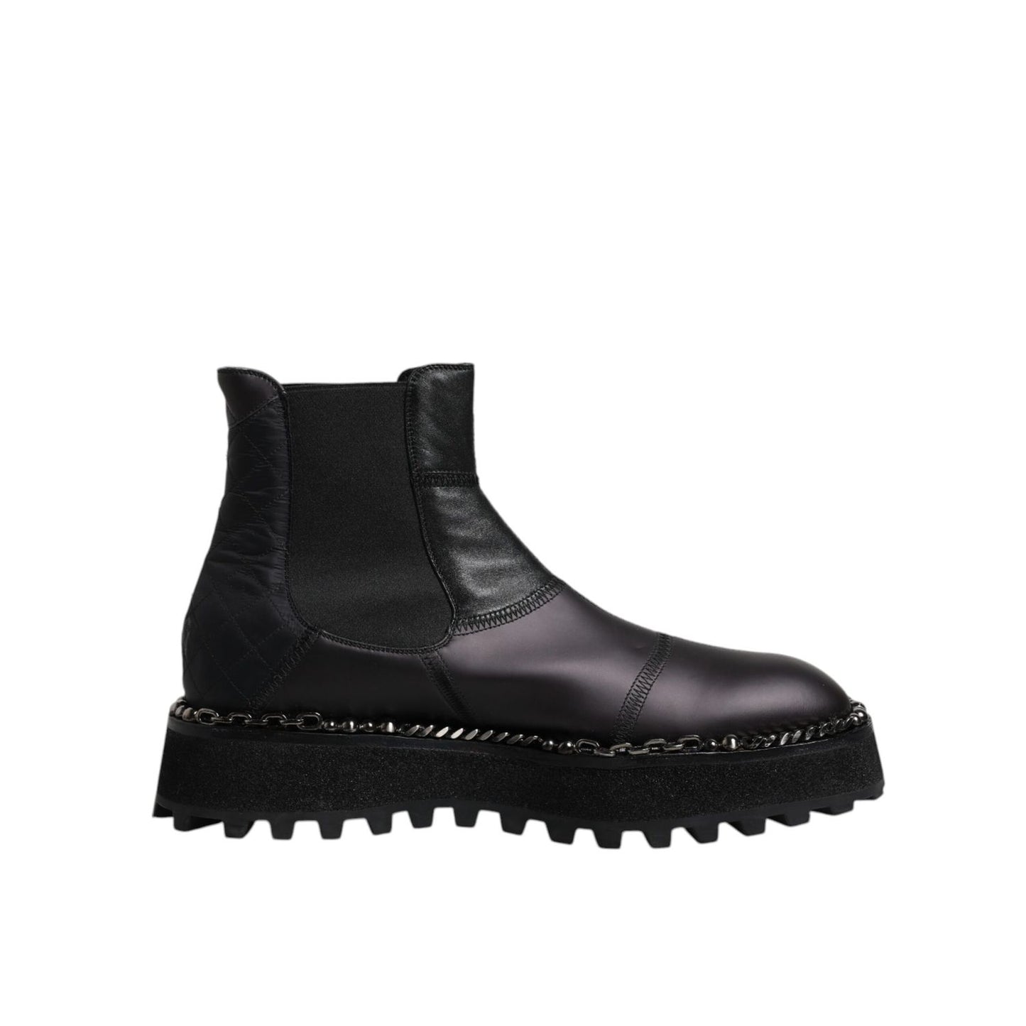 Dolce & Gabbana Black Chelsea Boots Leather Slip On Shoes Dolce & Gabbana