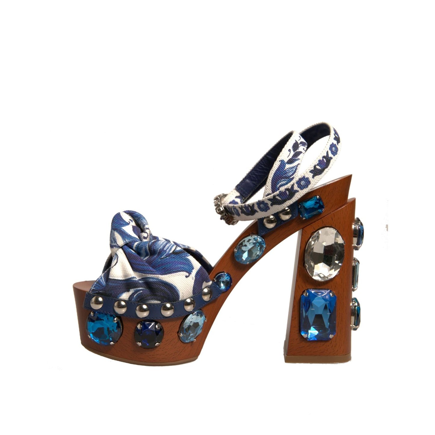 Dolce & Gabbana Multicolor Majolica Embellished Wedge Sandals Shoes Dolce & Gabbana