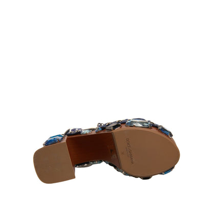 Dolce & Gabbana Multicolor Majolica Embellished Wedge Sandals Shoes Dolce & Gabbana