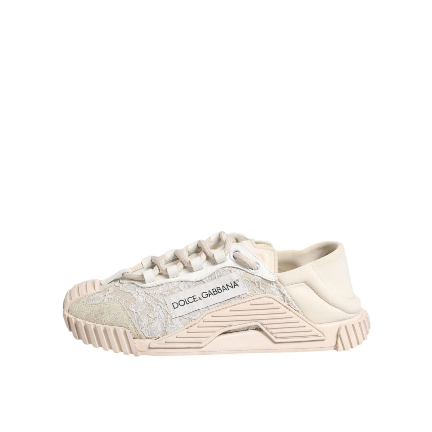Dolce & Gabbana White Lace NS1 Low Top Sneaker Sports Shoes