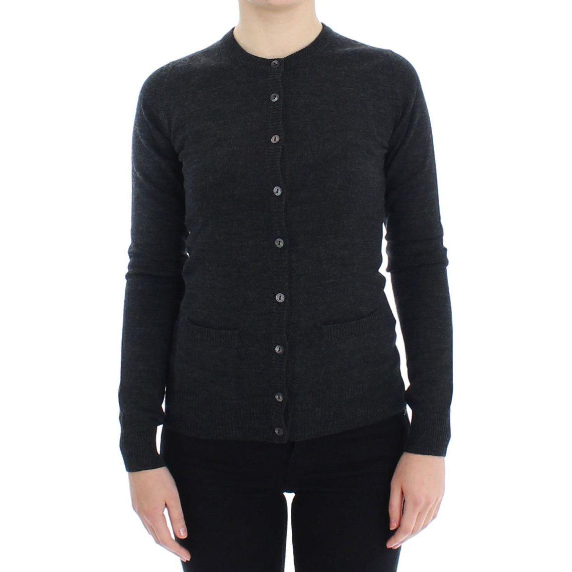 Dolce & Gabbana Gray Wool Button Cardigan Sweater Dolce & Gabbana
