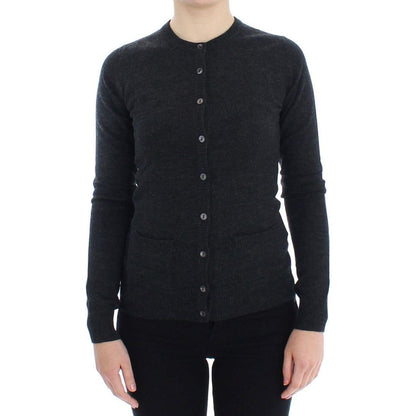 Dolce & Gabbana Gray Wool Button Cardigan Sweater Dolce & Gabbana