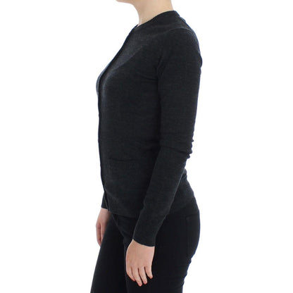 Dolce & Gabbana Gray Wool Button Cardigan Sweater Dolce & Gabbana