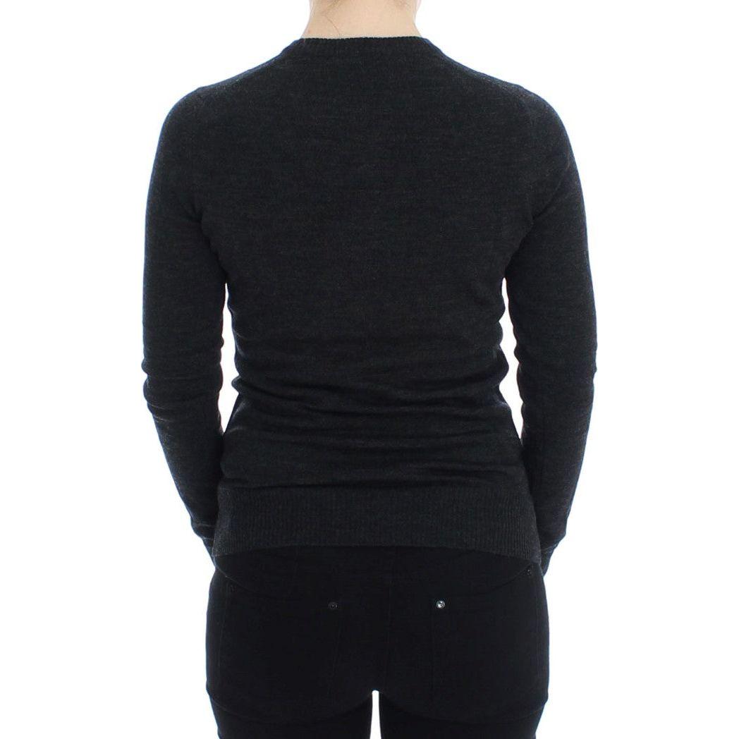 Dolce & Gabbana Gray Wool Button Cardigan Sweater Dolce & Gabbana