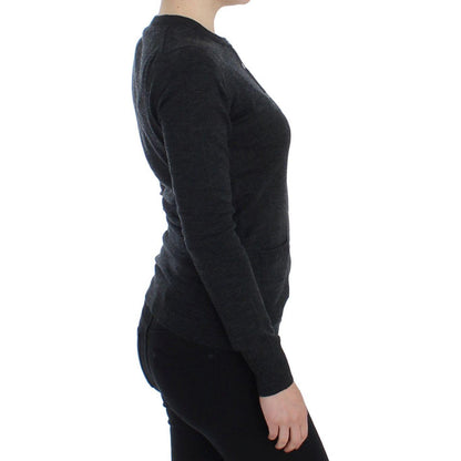 Dolce & Gabbana Gray Wool Button Cardigan Sweater Dolce & Gabbana