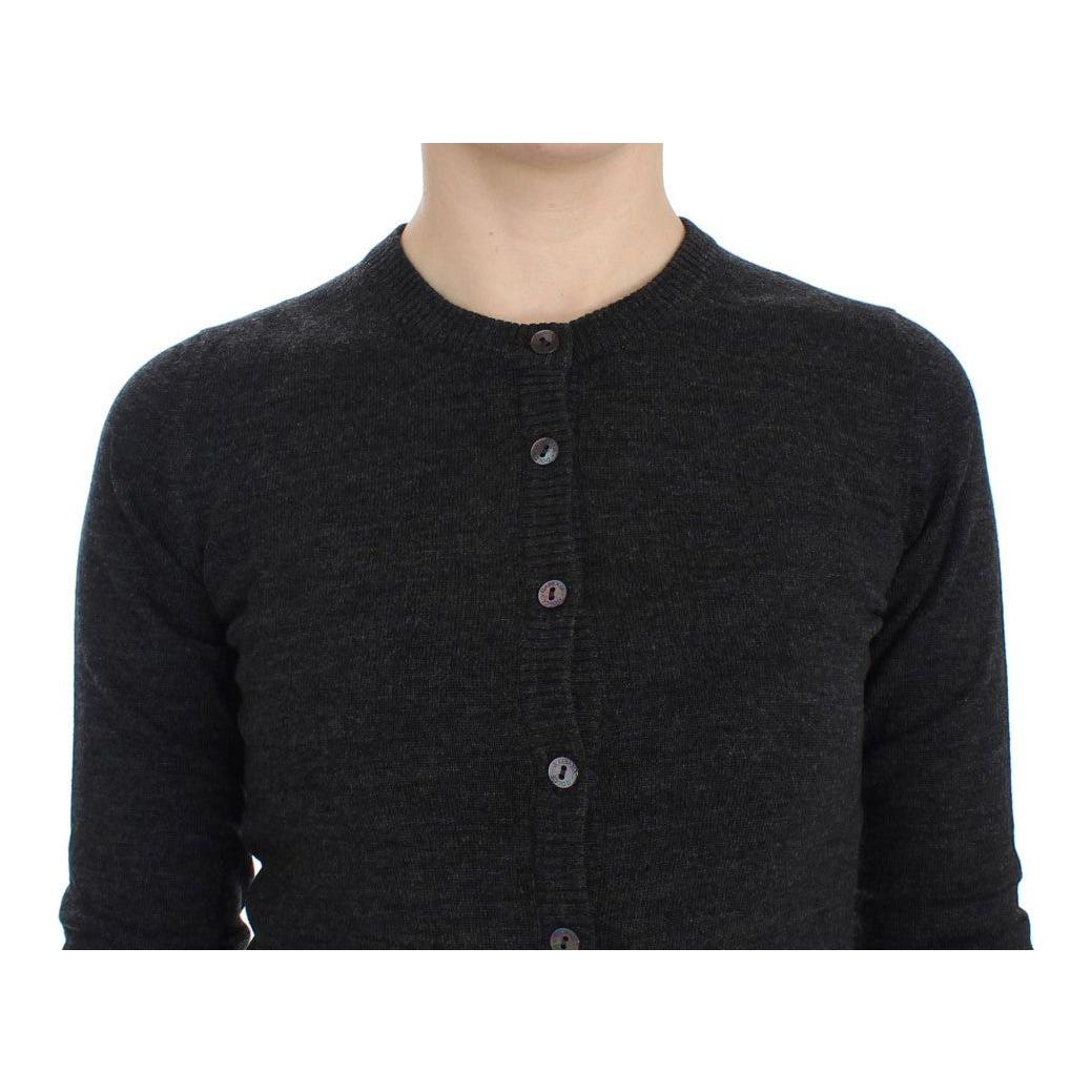 Dolce & Gabbana Gray Wool Button Cardigan Sweater Dolce & Gabbana