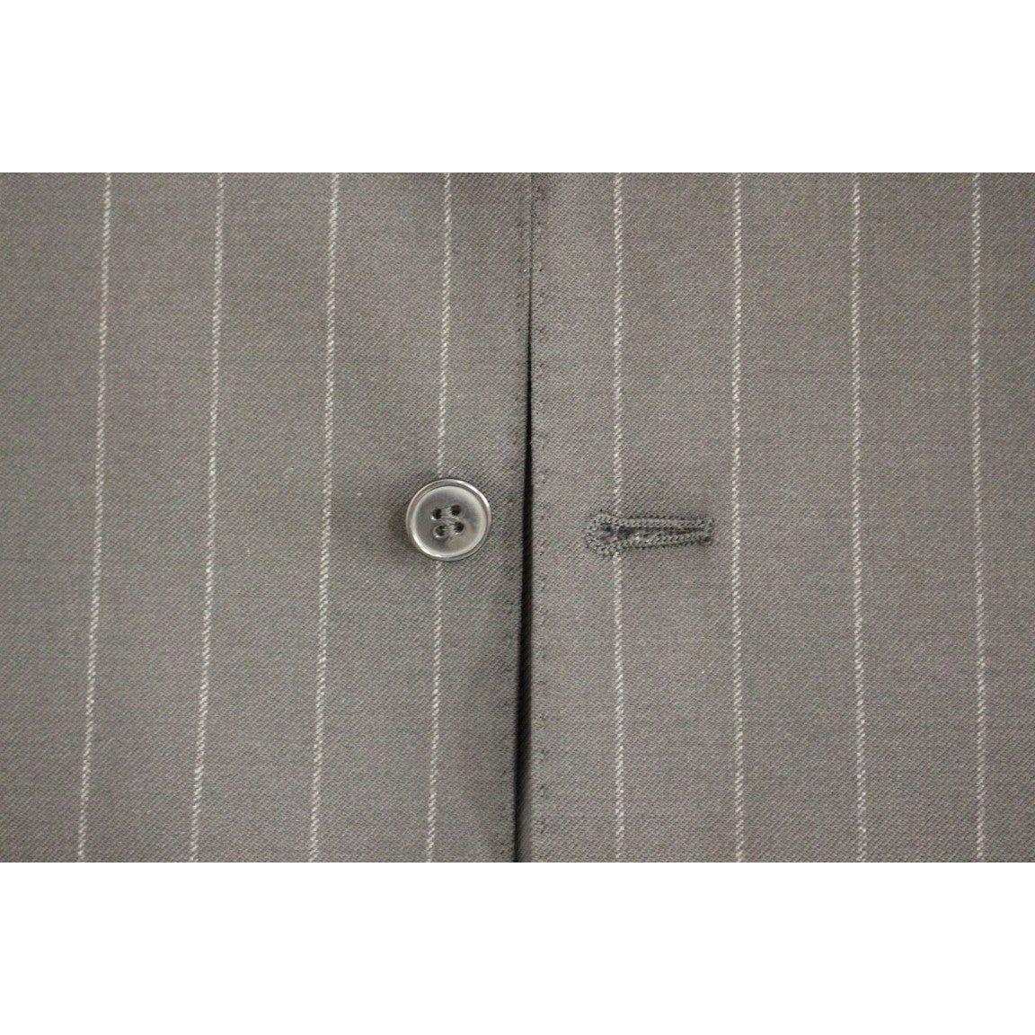 优雅黑色条纹羊毛连衣裙背心