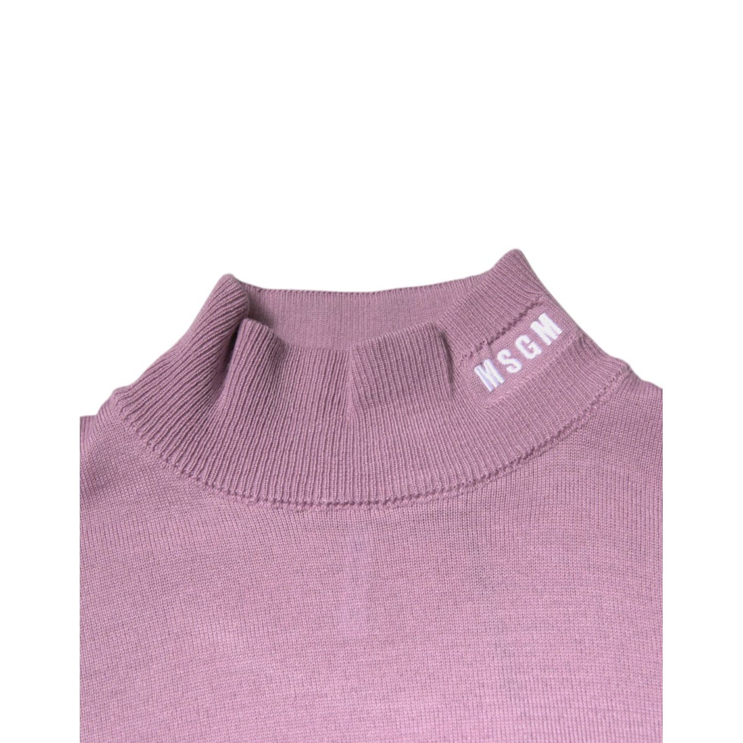 MSGM Purple Wool Knit Turtle Neck Long Sleeve Pullover Sweater MSGM