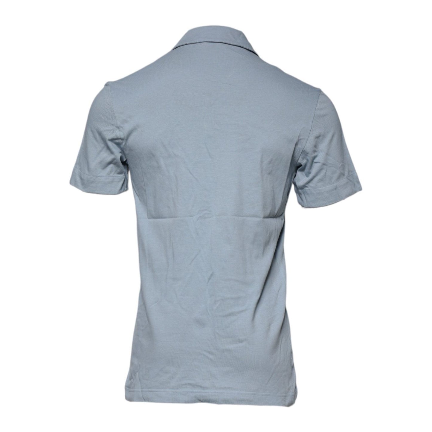 Dolce & Gabbana Blue Cotton Button Down Casual Men Polo Shirt