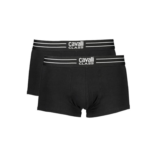 Cavalli Class Black Cotton Men Boxer Cavalli Class