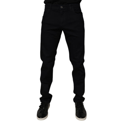 Dolce & Gabbana Black Cotton Stretch Slim Fit Men Denim Jeans