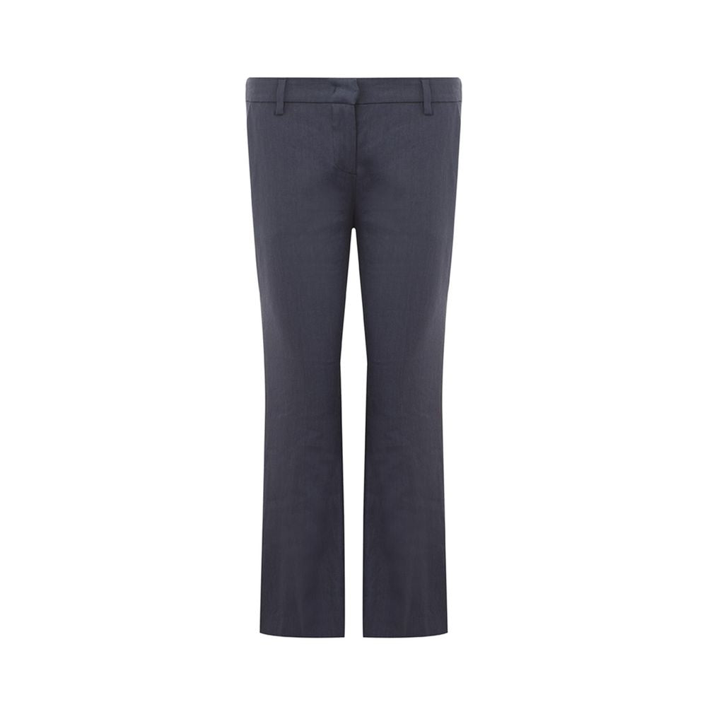 Lardini Blue Linen Casual Pants Lardini