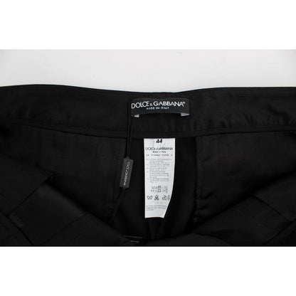 Dolce & Gabbana Black Cotton Stretch Torero Capris Pants