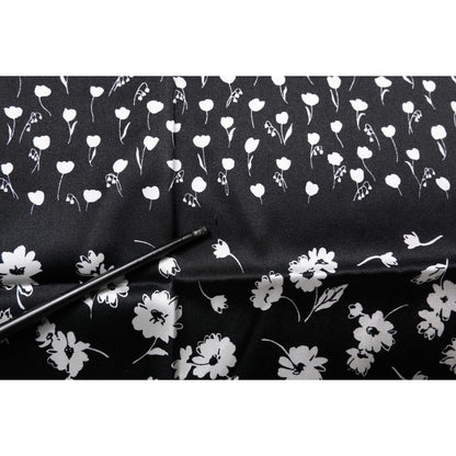 Dolce & Gabbana Black Floral Silk Square Wrap Shawl Scarf