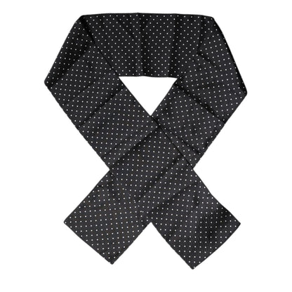 Dolce & Gabbana Black Polka Dots Silk Skinny Neck Wrap Scarf Dolce & Gabbana