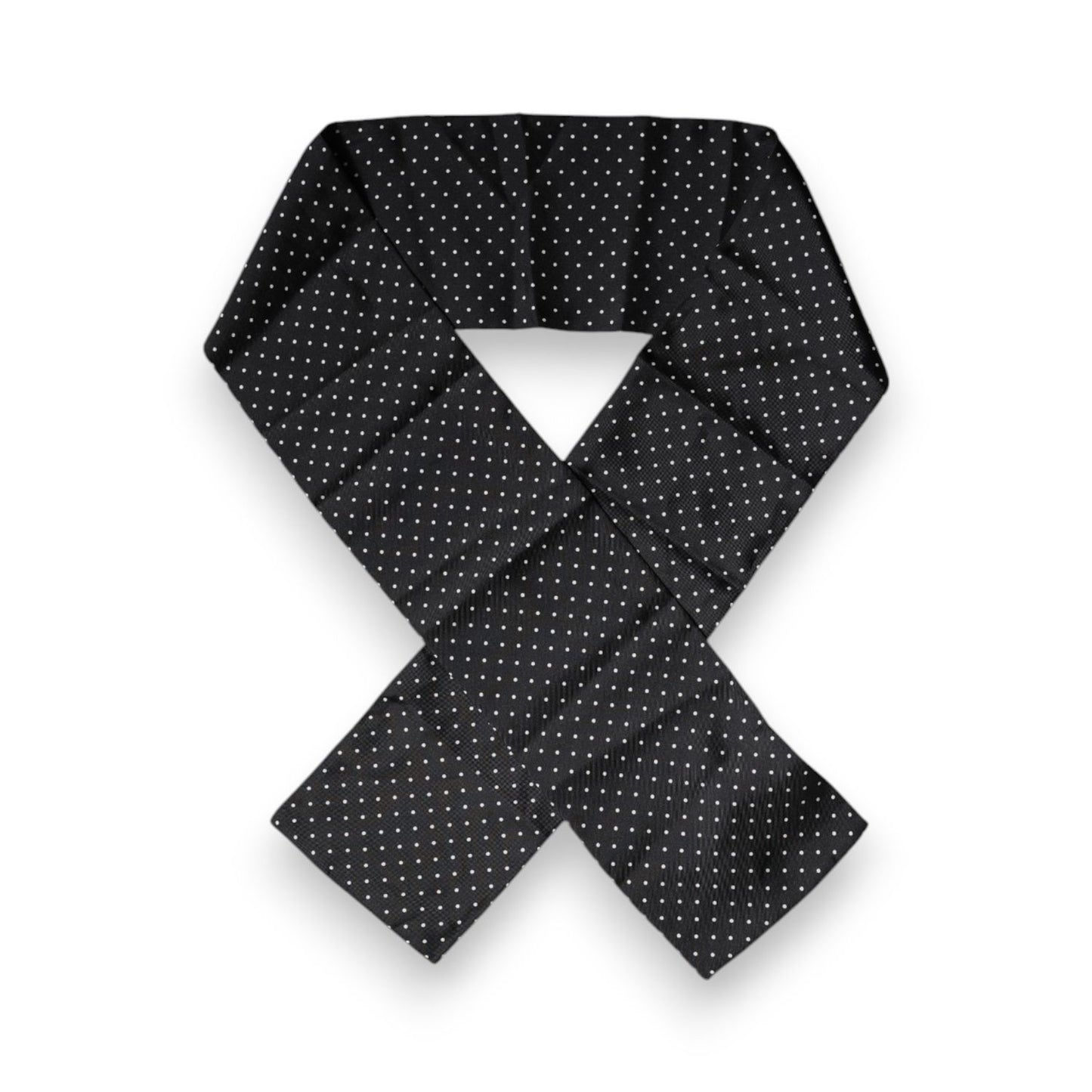 Dolce & Gabbana Black Polka Dots Silk Skinny Neck Wrap Scarf Dolce & Gabbana
