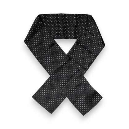 Dolce & Gabbana Black Polka Dots Silk Skinny Neck Wrap Scarf Dolce & Gabbana