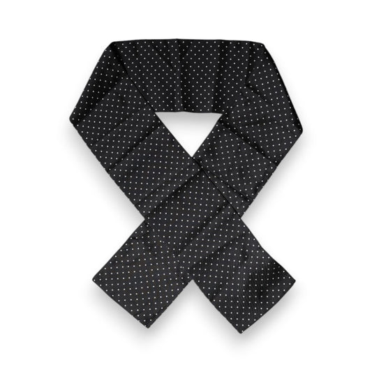 Dolce & Gabbana Black Polka Dots Silk Skinny Neck Wrap Scarf Dolce & Gabbana