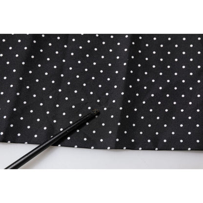 Dolce & Gabbana Black Polka Dots Silk Skinny Neck Wrap Scarf Dolce & Gabbana