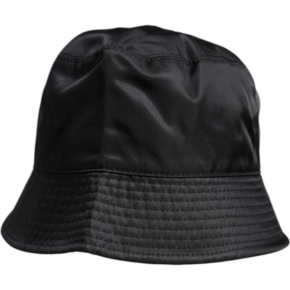 Dolce & Gabbana Black Cotton Wide Brim Bucket Hat