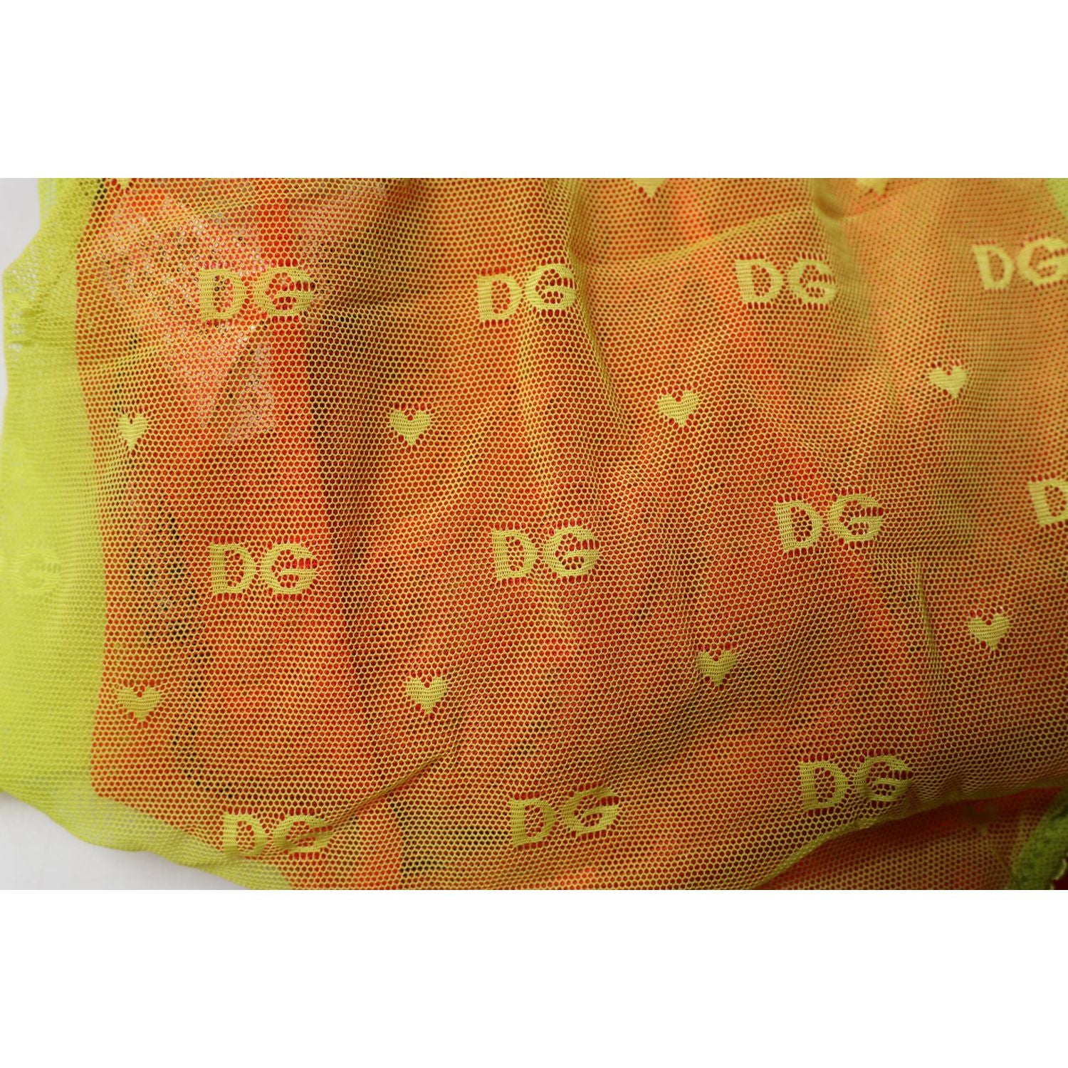 Dolce & Gabbana Red Yellow Tulle Mid Waist Panty Underwear