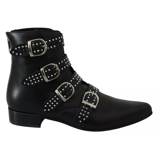 Dondup Black Fashion Buckled Zipper Ankle Boots Shoes Dondup