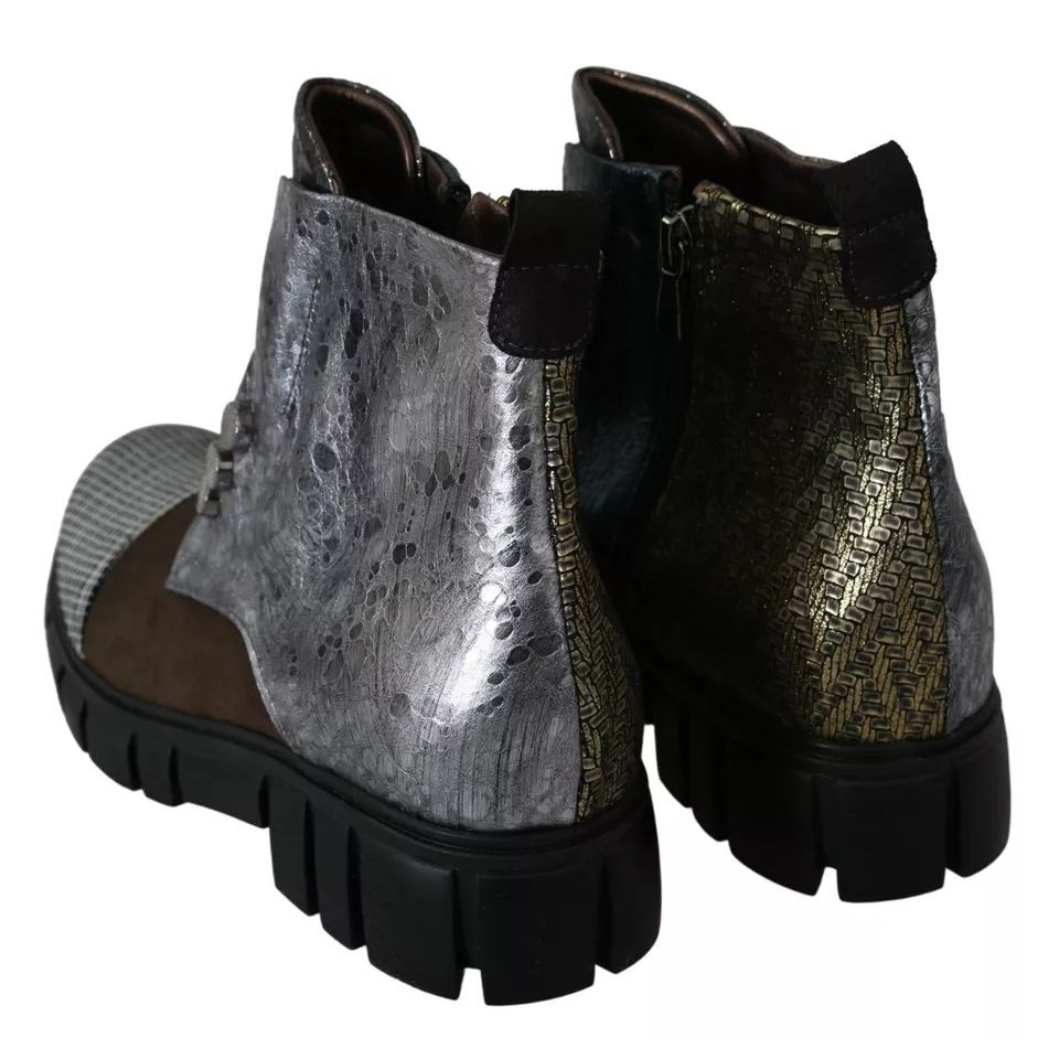 EBARRITO Multicolor Leather Suede Zipper Ankle Boots Shoes EBARRITO