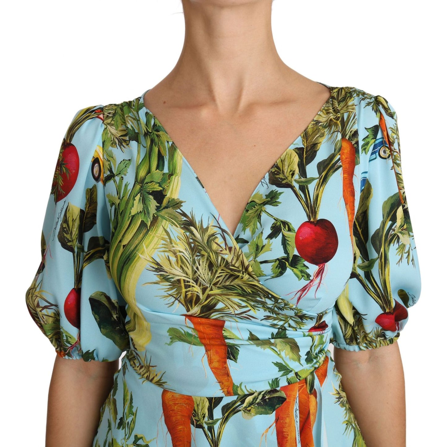 Dolce & Gabbana Vegetable Print Silk Top Extravaganza Dolce & Gabbana