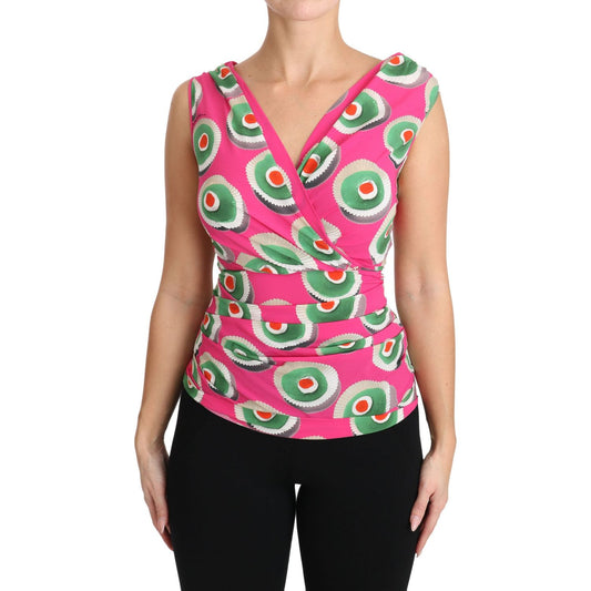 Dolce & Gabbana Sicilian Cake Print Sleeveless Silk Top Dolce & Gabbana