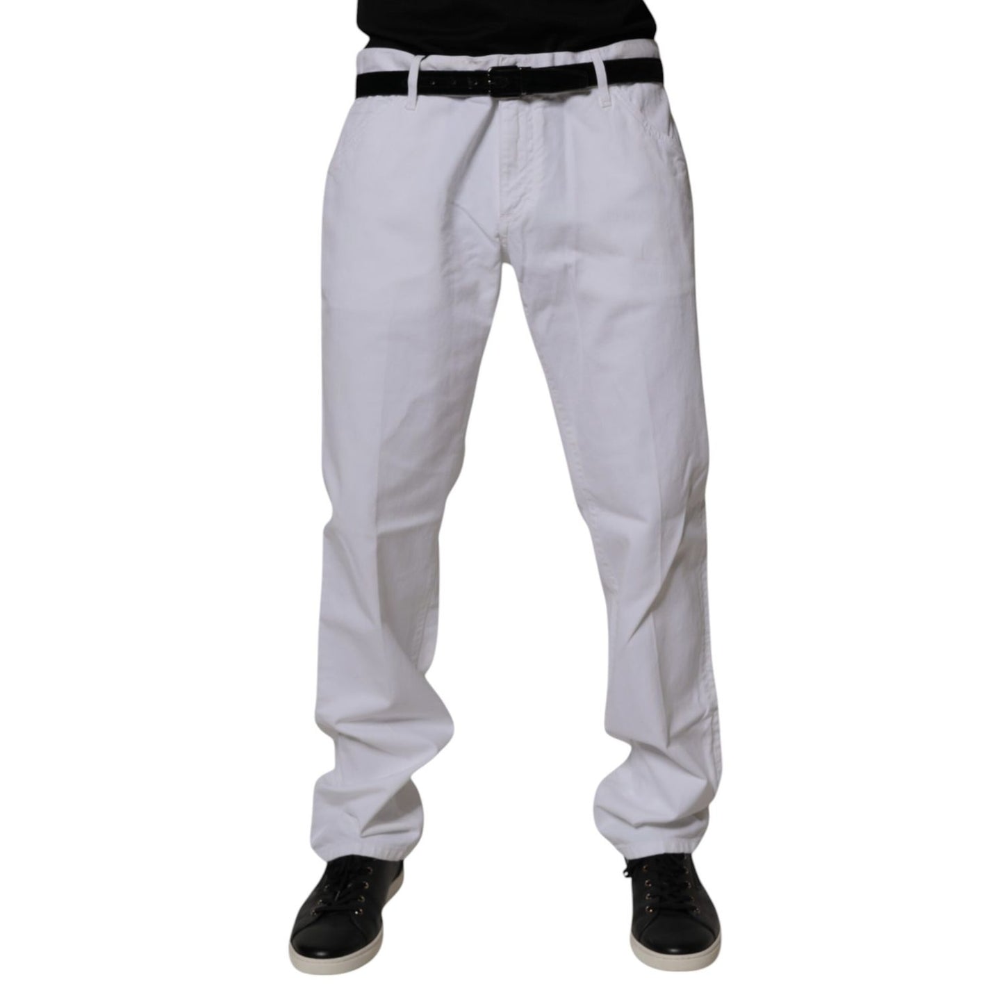 Dolce & Gabbana White Cotton Straight Men Denim Jeans Dolce & Gabbana