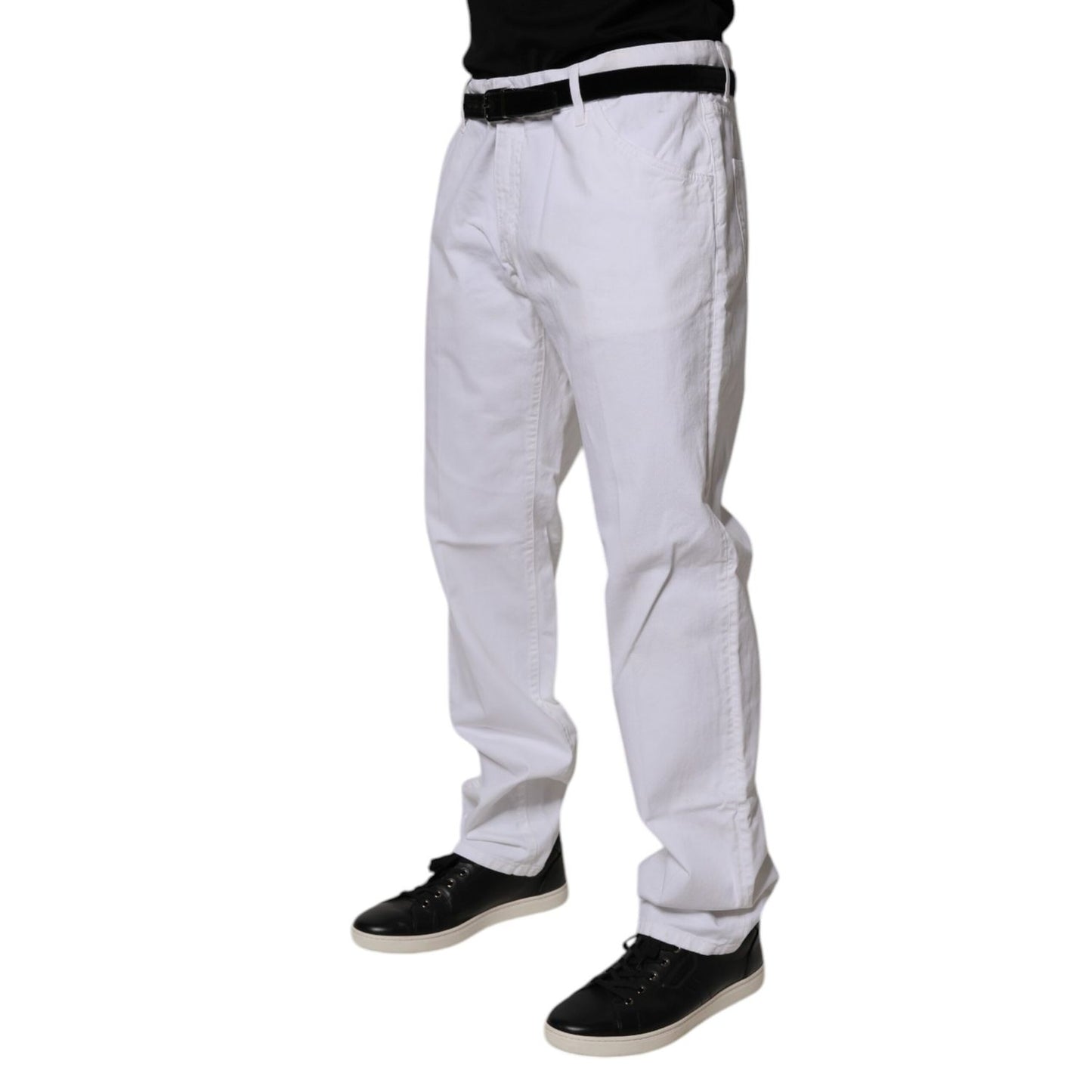 Dolce & Gabbana White Cotton Straight Men Denim Jeans Dolce & Gabbana