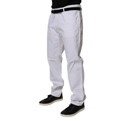 Dolce & Gabbana White Cotton Straight Men Denim Jeans Dolce & Gabbana