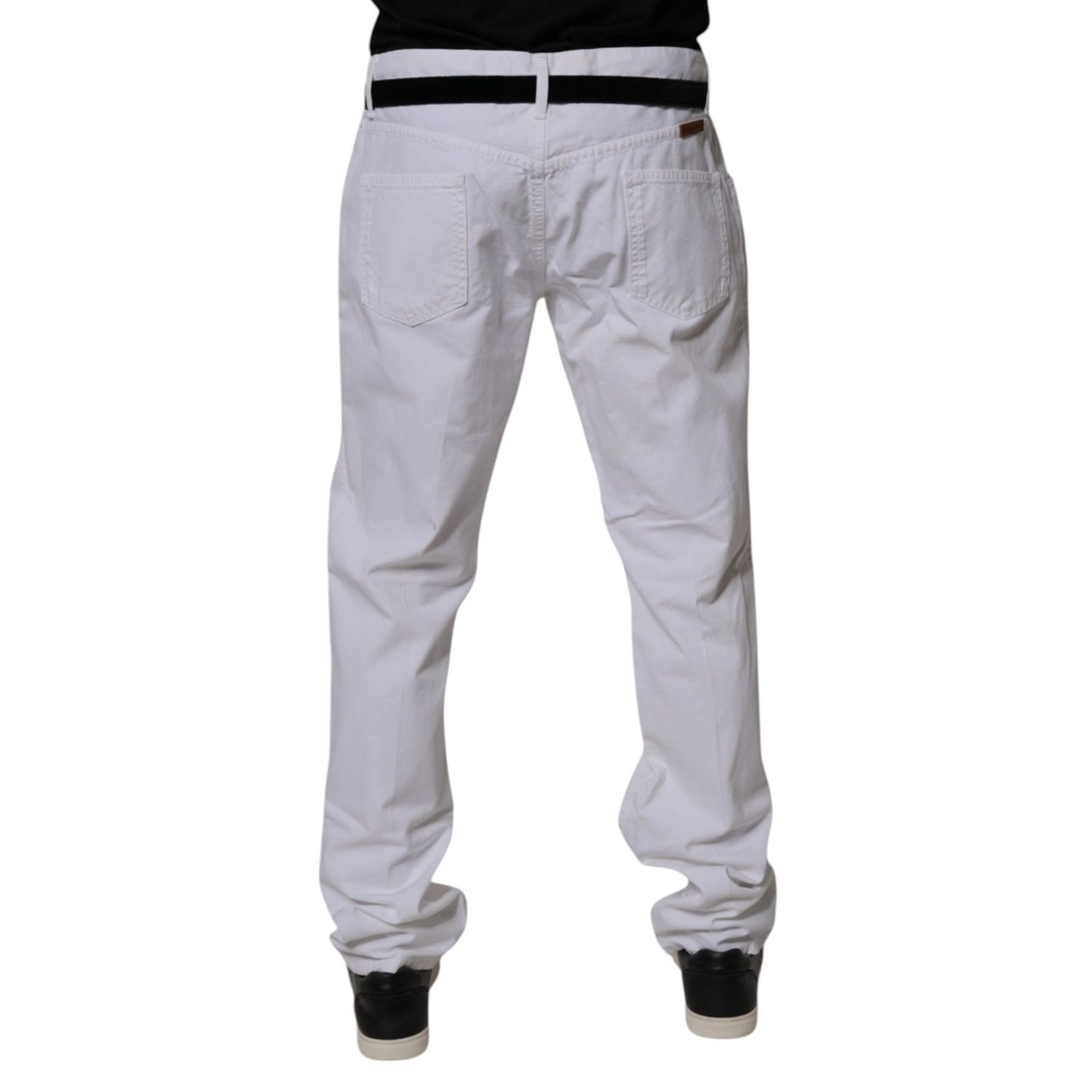 Dolce & Gabbana White Cotton Straight Men Denim Jeans Dolce & Gabbana