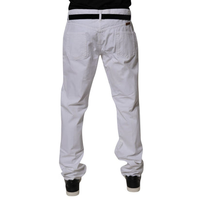 Dolce & Gabbana White Cotton Straight Men Denim Jeans Dolce & Gabbana