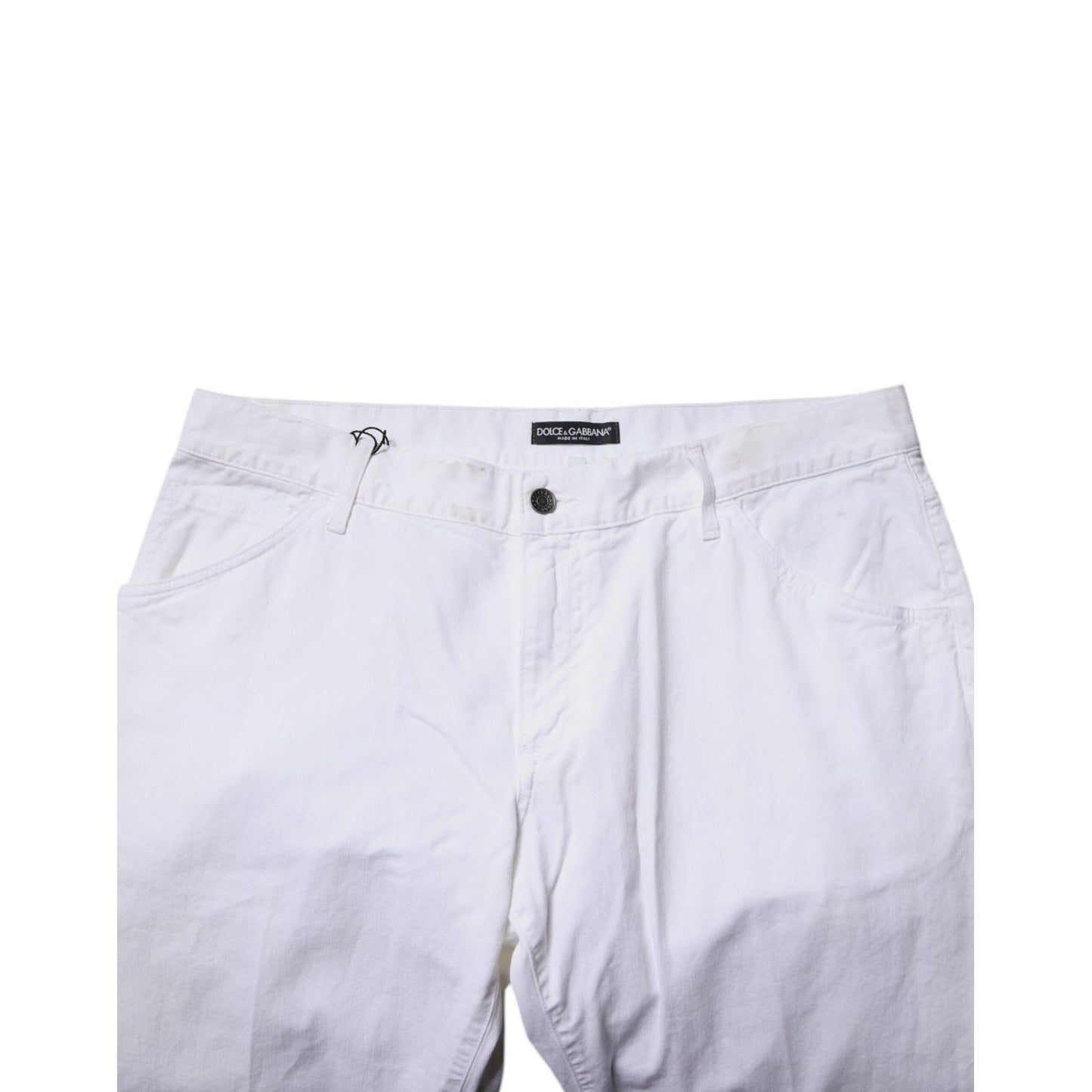 Dolce & Gabbana White Cotton Straight Men Denim Jeans Dolce & Gabbana