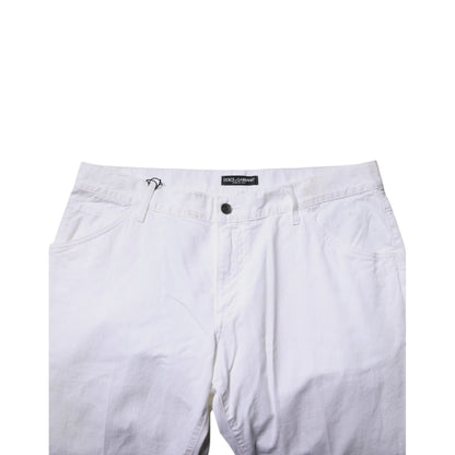 Dolce & Gabbana White Cotton Straight Men Denim Jeans Dolce & Gabbana