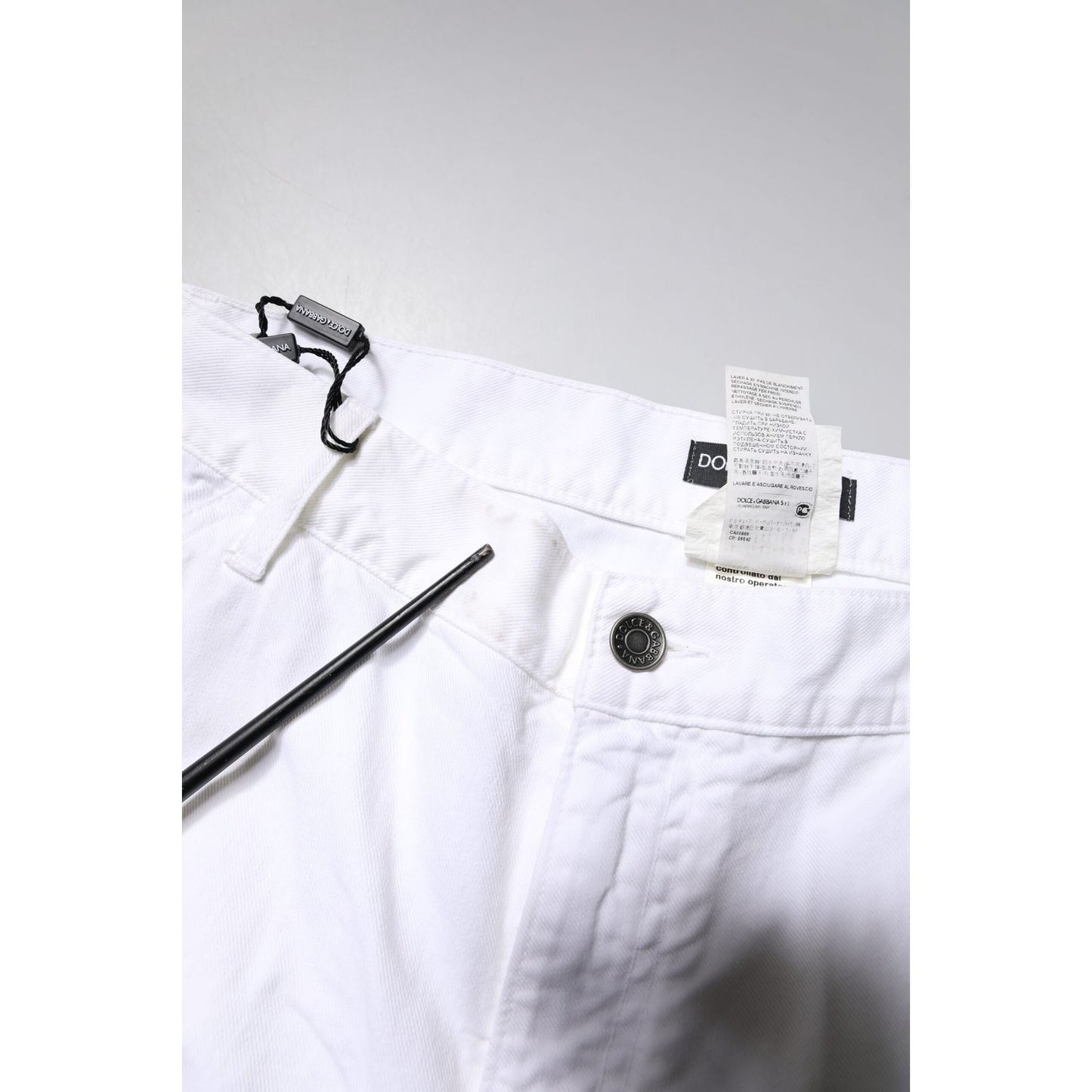Dolce & Gabbana White Cotton Straight Men Denim Jeans Dolce & Gabbana