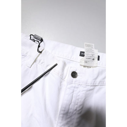 Dolce & Gabbana White Cotton Straight Men Denim Jeans Dolce & Gabbana