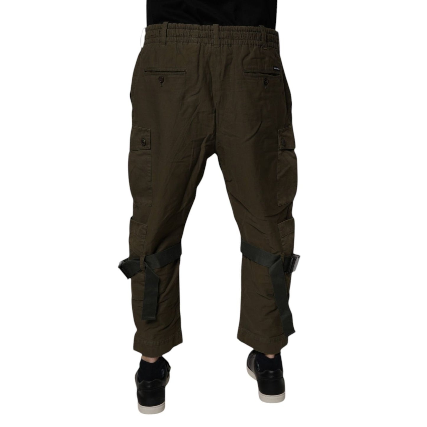 Dolce & Gabbana Brown Cotton Stretch Cargo Pants
